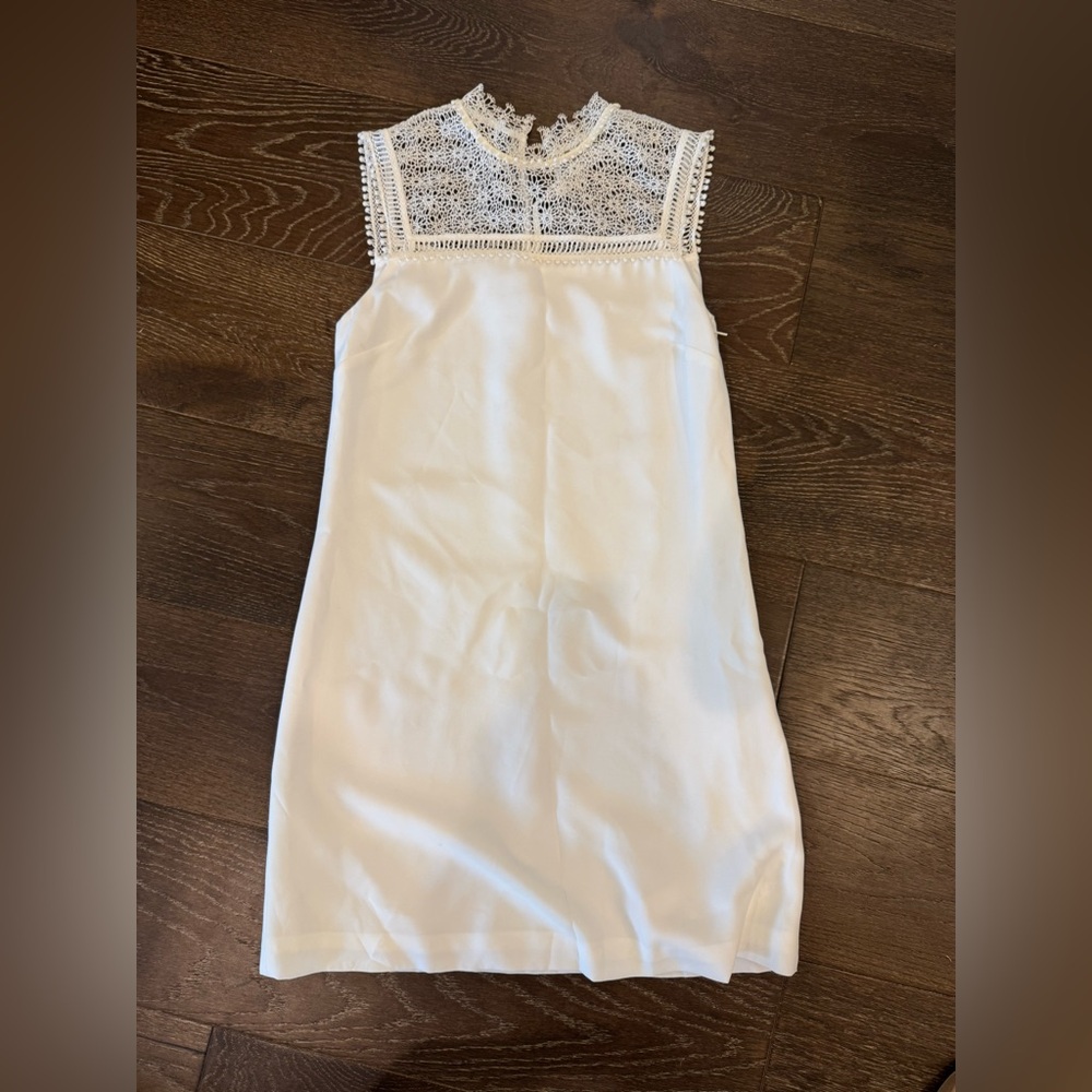 Ted Baker Cream Sheath Dress Sleeveless Crew Neck